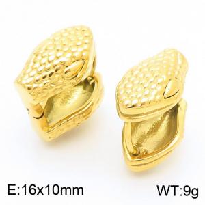 Women Gold-Plated Stainless Steel Snake Head Earrings - KE115341-KFC