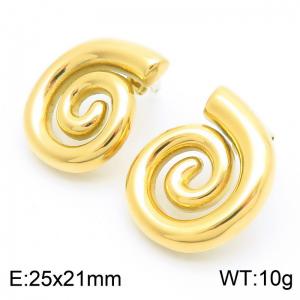 Women Gold-Plated Stainless Steel Spiral Earrings - KE115349-KFC