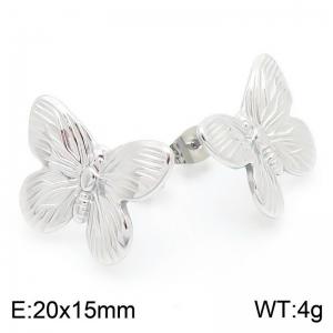 Women Stainless Steel Butterfly Earrings - KE115351-KFC