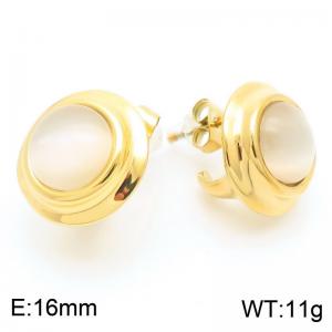 Women Adorable Gold-Plated Stainless Steel&Pearl Earrings - KE115360-KFC