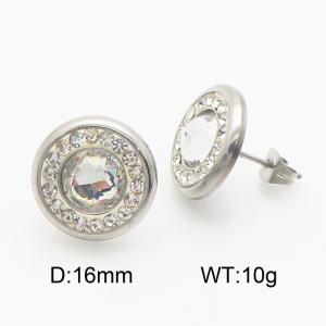 Stainless Steel Stone&Crystal Earring - KE115370-Z