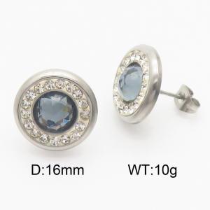 Stainless Steel Stone&Crystal Earring - KE115371-Z