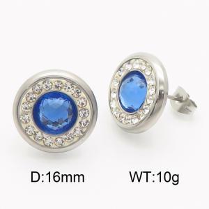 Stainless Steel Stone&Crystal Earring - KE115372-Z