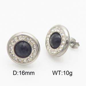 Stainless Steel Stone&Crystal Earring - KE115373-Z