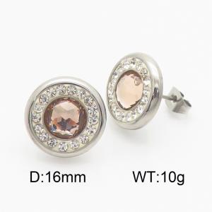 Stainless Steel Stone&Crystal Earring - KE115374-Z