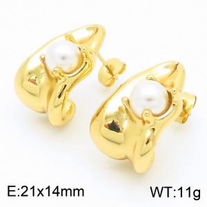 SS Gold-Plating Earring - KE115495-SP