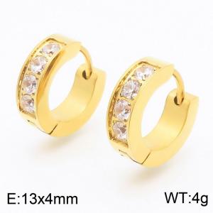 Stainless Steel Stone&Crystal Earring - KE115626-XY