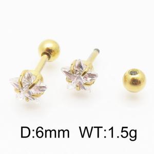 Stainless Steel Stone&Crystal Earring - KE115650-TLS