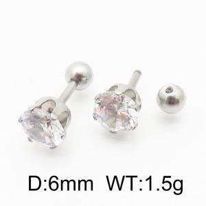 Stainless Steel Stone&Crystal Earring - KE115653-TLS