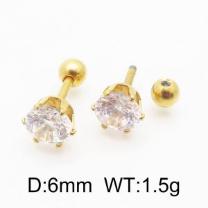 Stainless Steel Stone&Crystal Earring - KE115654-TLS