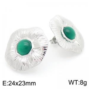 Stainless Steel Stone&Crystal Earring - KE115751-SP