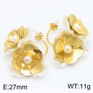 SS Gold-Plating Earring - KE115778-SP