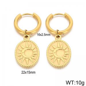 Stainless steel moon and sun earrings - KE115782-Z