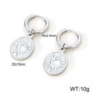 Stainless steel moon and sun earrings - KE115783-Z