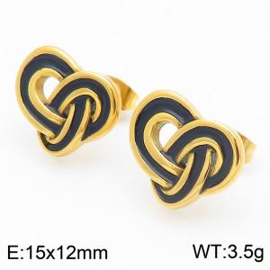 Fashion Trendy Simple Geometry Twist Knot Elegant Exaggerate Jewelry Studs Earring For Women - KE115917-GC