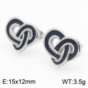 Fashion Trendy Simple Geometry Twist Knot Elegant Exaggerate Jewelry Studs Earring For Women - KE115918-GC