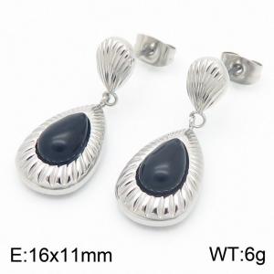 Luxurious Stainless Steel Earrings Unique Water Drop Earrings High Quality Stud Earrings For Daily Life - KE115924-GC