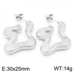 Individualism Geometric Stud Earring For Women Stainless Steel 304 Silver Color - KE115930-KFC