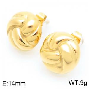 Simple Patterns Cast Stud Earring Women Stainless Steel 304 Gold Color - KE115939-KFC