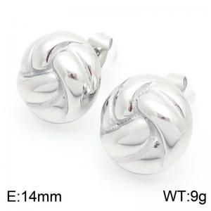 Simple Patterns Cast Stud Earring Women Stainless Steel 304 Silver Color - KE115940-KFC