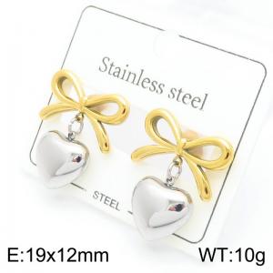 Stainless Steel Heart Earring Women Mix Color - KE115953-KFC