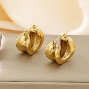 Gold stainless steel earrings - KE115962-SP