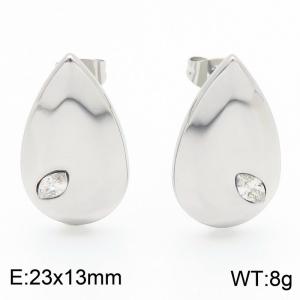 Bohemian 18K Gold Minimalist Water Drop Shaped Stainless Steel Ear Stud Creative Ladies Earrings Wholesale - KE115981-GC