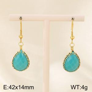 Crystal glass edging creative ear hook earrings - KE116066-FA