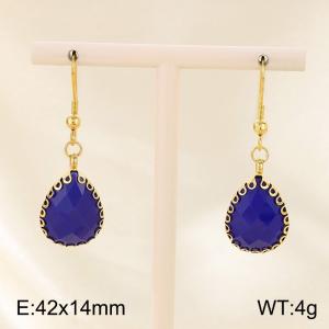 Crystal glass edging creative ear hook earrings - KE116067-FA