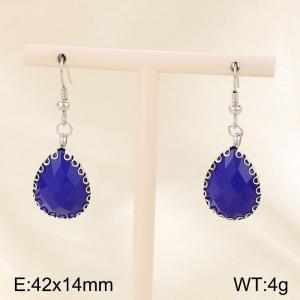 Crystal glass edging creative ear hook earrings - KE116068-FA