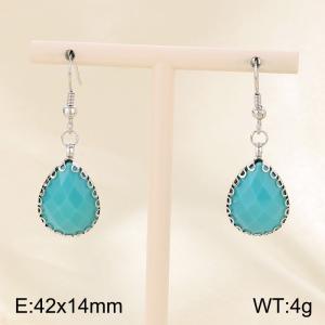 Crystal glass edging creative ear hook earrings - KE116069-FA