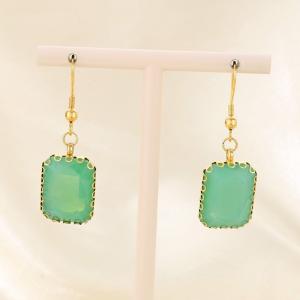 Crystal glass edging creative ear hook earrings - KE116070-FA