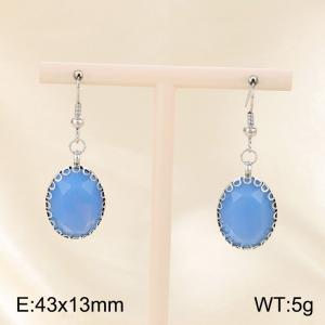 Crystal glass edging creative ear hook earrings - KE116071-FA