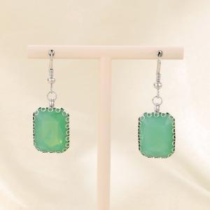 Crystal glass edging creative ear hook earrings - KE116072-FA