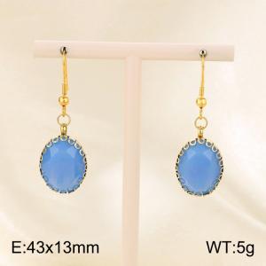 Crystal glass edging creative ear hook earrings - KE116073-FA