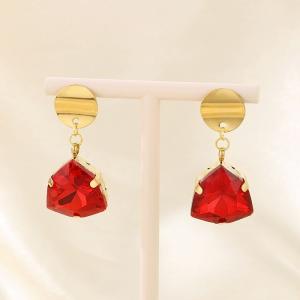 Crystal glass edging creative ear hook earrings - KE116074-FA