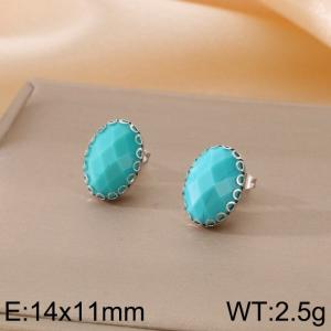 Crystal glass edging creative ear hook earrings - KE116077-FA