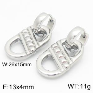 Women Stainless Steel Clasp Earrings - KE116091-GC