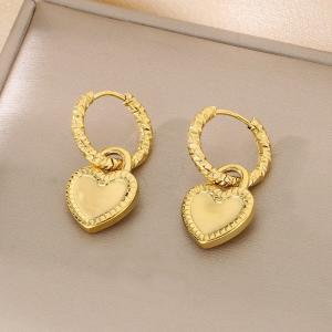 Fashionable and minimalist stainless steel heart-shaped earrings for women - KE116098-Z