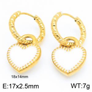 Fashionable and minimalist stainless steel oil dripping heart-shaped earrings for women - KE116100-Z