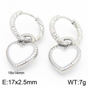 Fashionable and minimalist stainless steel oil dripping heart-shaped earrings for women - KE116101-Z