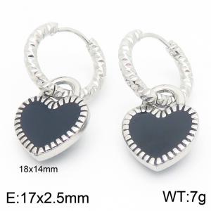 Fashionable and minimalist stainless steel oil dripping heart-shaped earrings for women - KE116103-Z