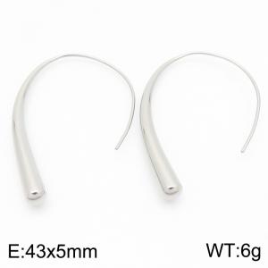 European and American fashion ins style stainless steel creative lines curved hook women's temperament silver earrings - KE116275-KFC