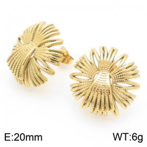 Cross border European and American stainless steel fashionable design flower bee earrings - KE116348-KFC