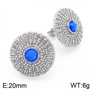 European and American retro medieval style stainless steel inlaid gemstone earrings - KE116351-KFC