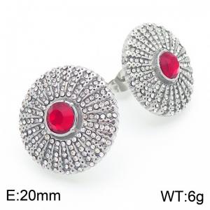 European and American retro medieval style stainless steel inlaid gemstone earrings - KE116353-KFC