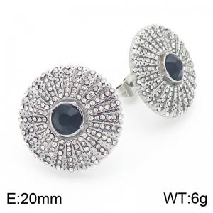 European and American retro medieval style stainless steel inlaid gemstone earrings - KE116355-KFC