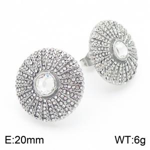 European and American retro medieval style stainless steel inlaid pearl earrings - KE116359-KFC