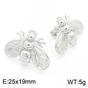 Wholesale Minimalist Bumble Bee Honeybee Stud Earrings Stainless Steel Jewelry Gift Women Cute - KE116375-KFC