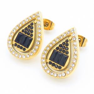 Stainless Steel Stone&Crystal Earring - KE116398-SP